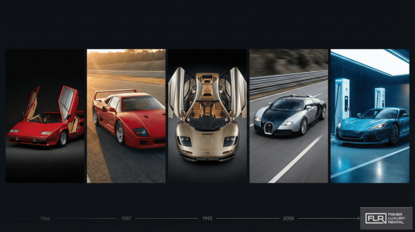 Iconic supercars from the Countach to modern hypercars.