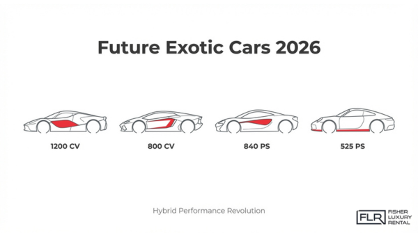 Future exotic cars 2026 lineup highlighting hybrid supercars with 800 to 1200 horsepower and next-generation performance trends