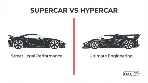 Difference between supercars and hypercars showing street legal performance versus ultimate engineering design and capabilities