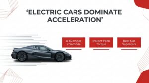 Feature Image of Electric cars are among the fastest accelerating vehicles ever built, with the quickest production models reaching 60 mph in under 2 seconds.