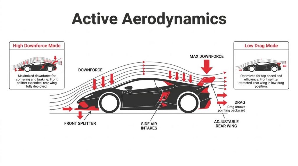 inforgraphic of showing the Aerodynamics Influence Car Performance Metrics