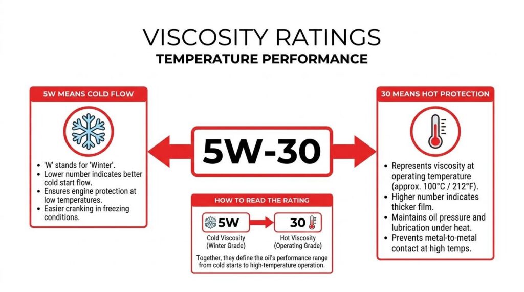 infographics of The main types of engine oil are conventional, synthetic, synthetic blend, and high-mileage motor oil. Each type suits different engine ages, driving conditions, and performance requirements.