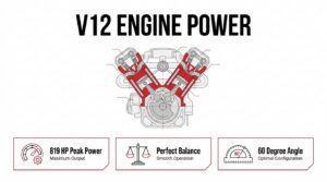 Feature image of showing the v12 engine power.