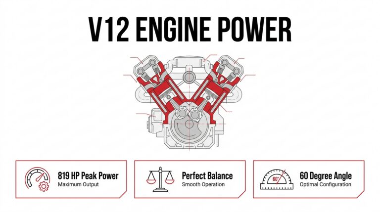 Feature image of showing the v12 engine power.