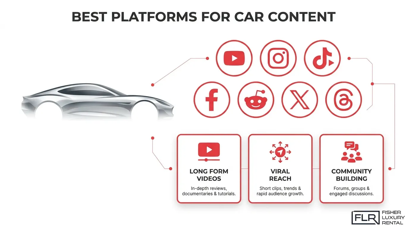 Best social media platforms for car content and automotive videos