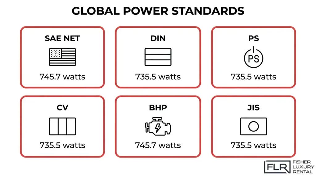 Global horsepower measurement standards comparison