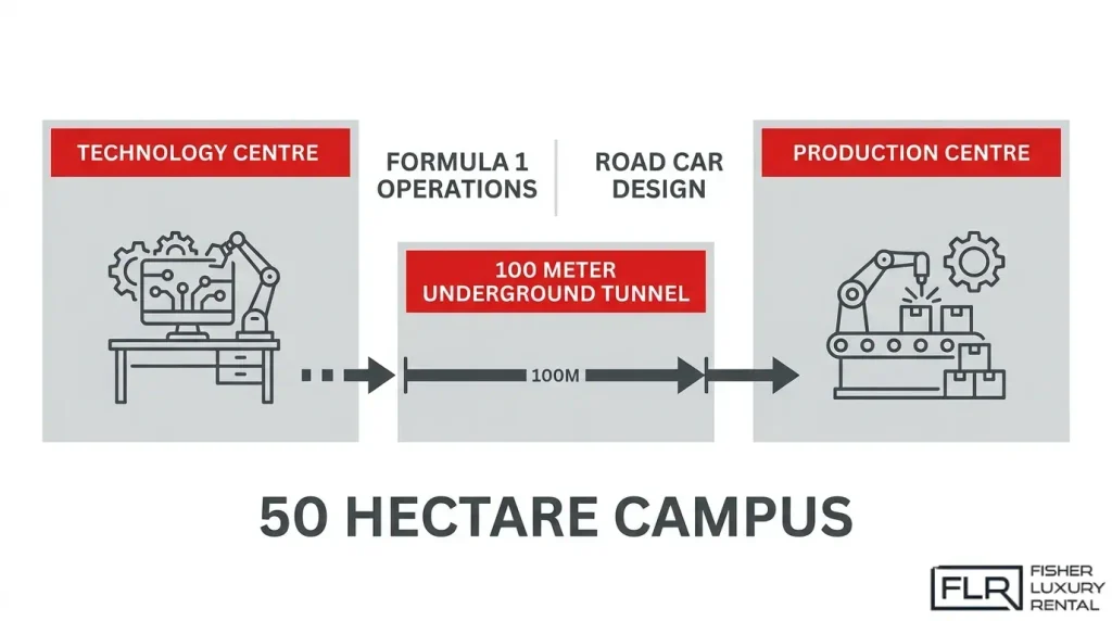 McLaren Technology Centre and Production Centre facilities on the Woking campus