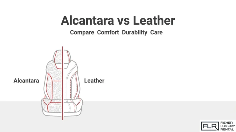Alcantara vs leather car interior comparison showing differences in comfort, durability, and material feel