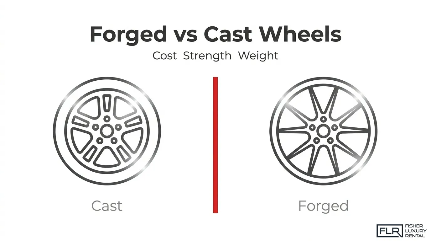 Forged vs cast wheels comparison based on cost, strength, and weight