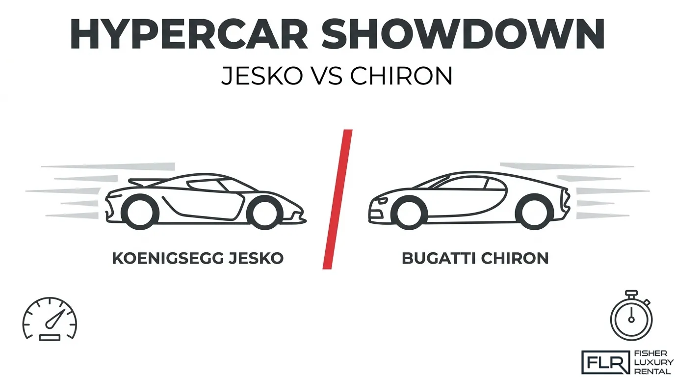 Koenigsegg Jesko vs Bugatti Chiron hypercar comparison showing speed and performance differences